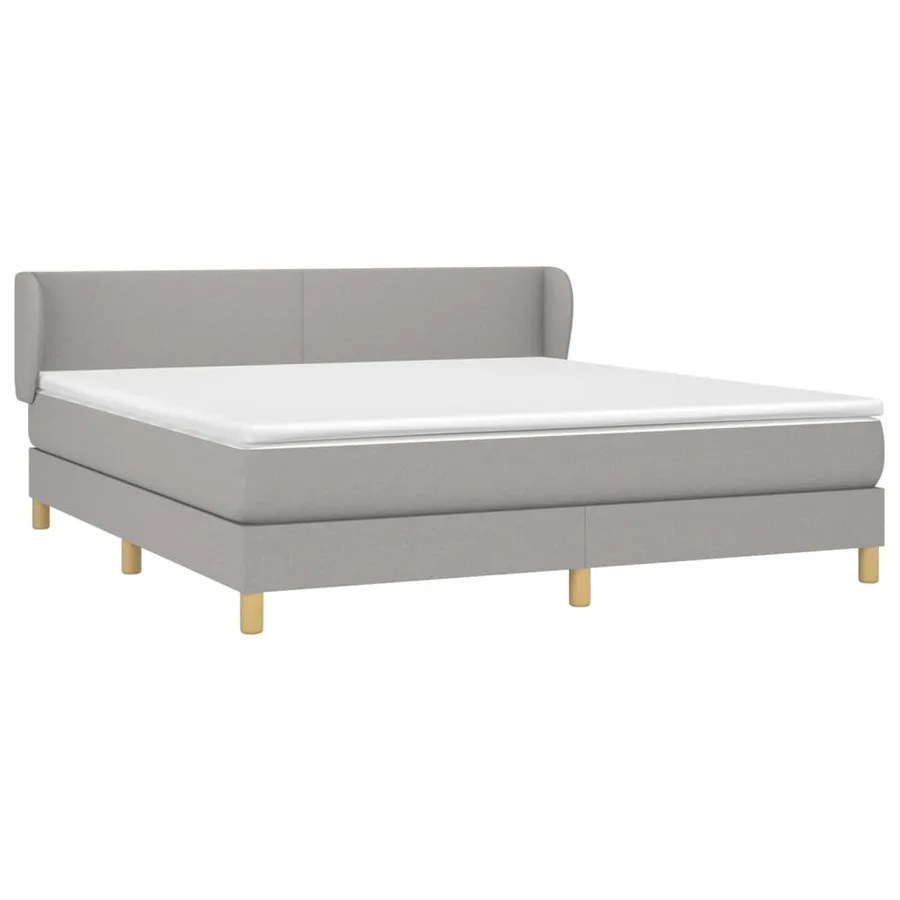 Sommier à lattes de lit avec matelas Gris clair 160x200cm Tissu - 3