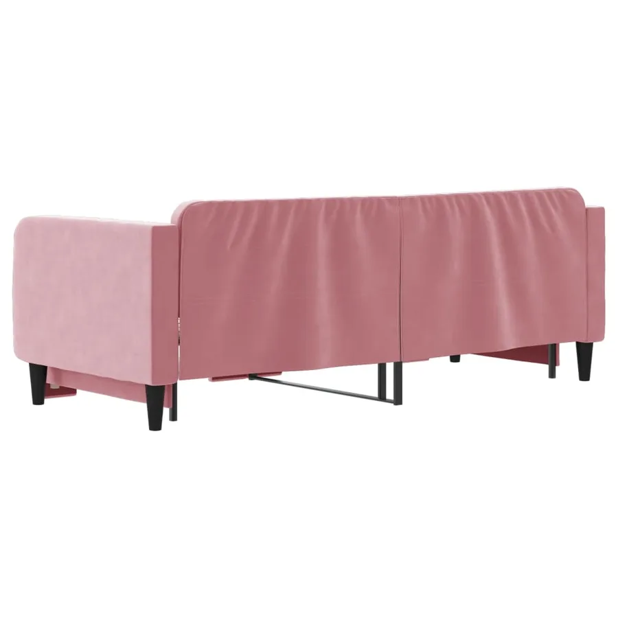 Lit de jour avec gigogne sans matelas rose 80x200 cm - 5