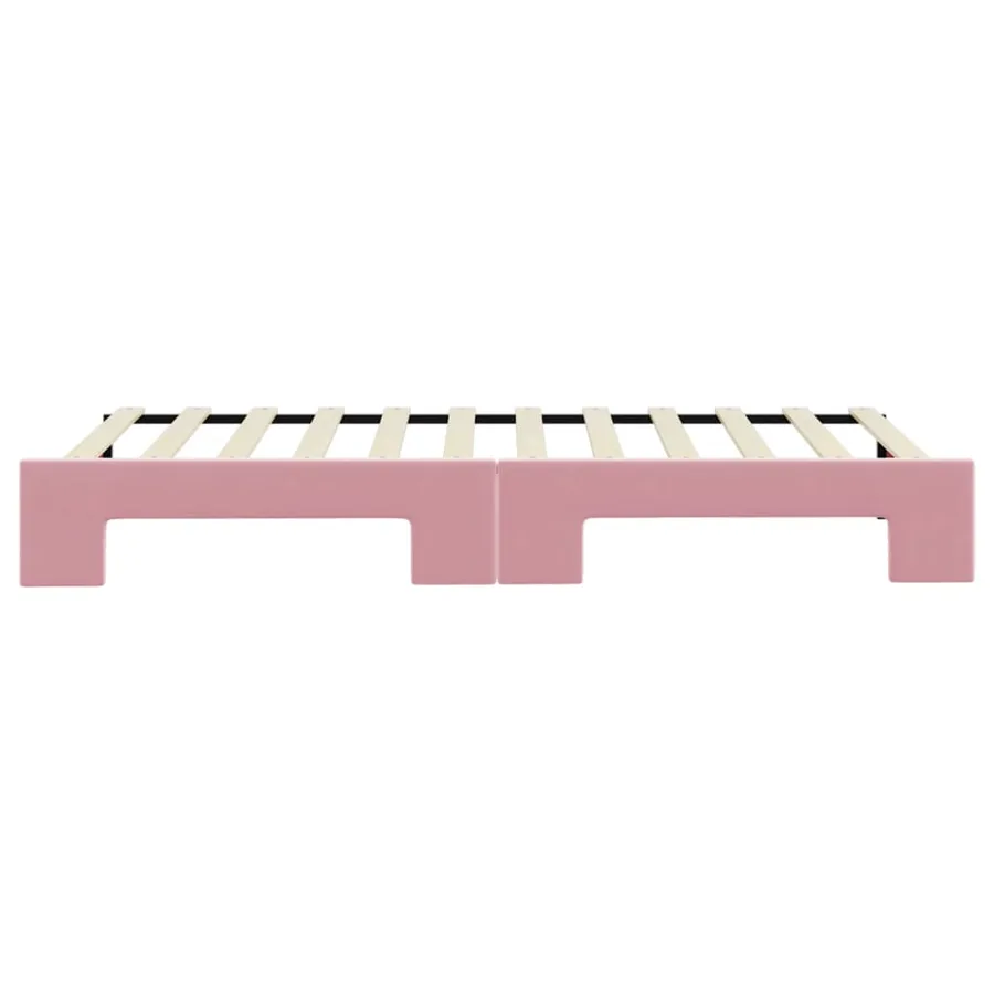 Lit de jour avec gigogne sans matelas rose 80x200 cm - 9