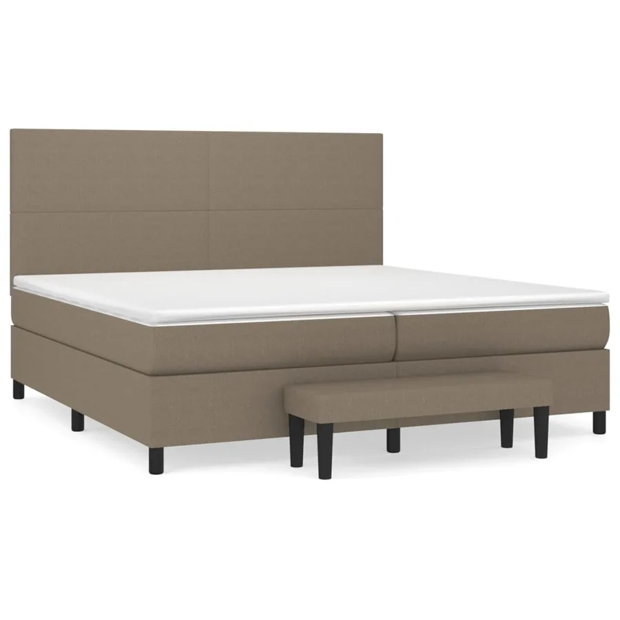 Sommier à lattes de lit avec matelas Taupe 200x200 cm Tissu - 2