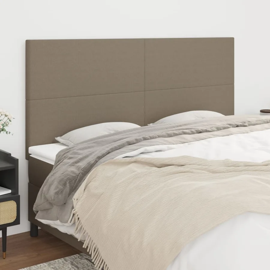 Tête de lit Taupe 200x5x118/128 cm Tissu