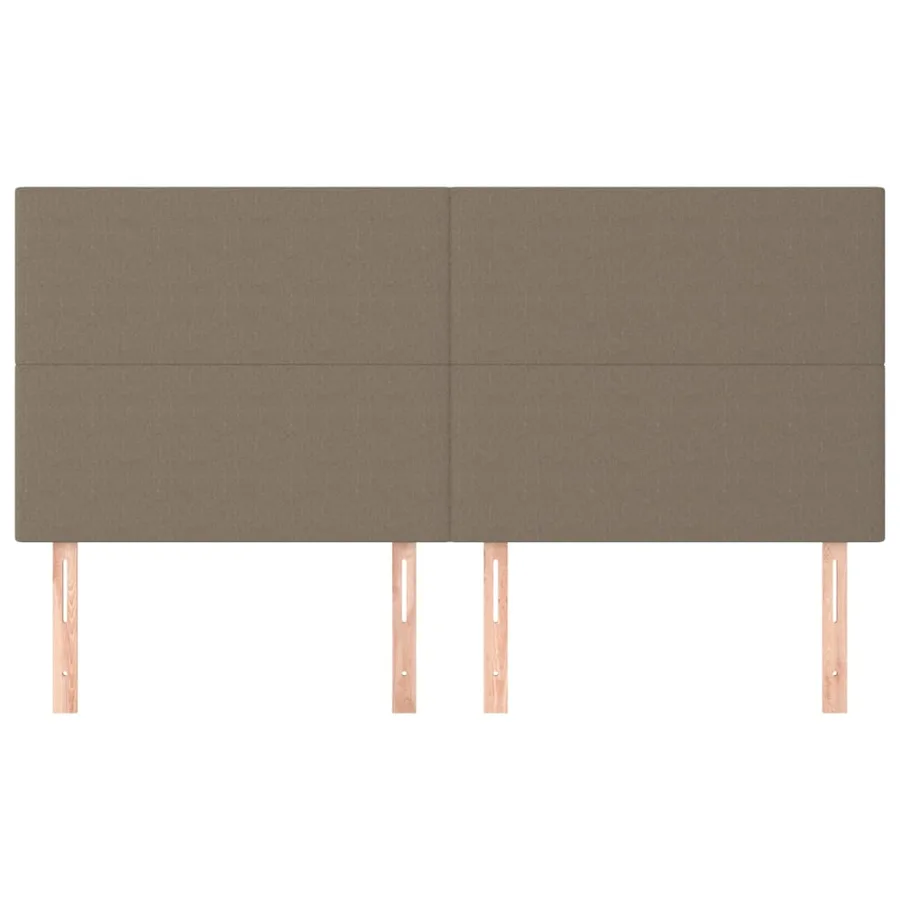 Tête de lit Taupe 200x5x118/128 cm Tissu - 3