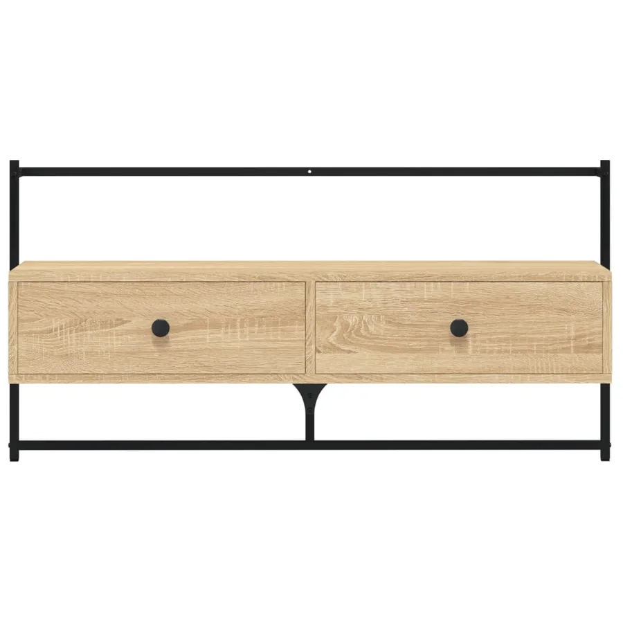 Meuble TV mural chêne sonoma 100,5x30x51 cm bois d'ingénierie - 7