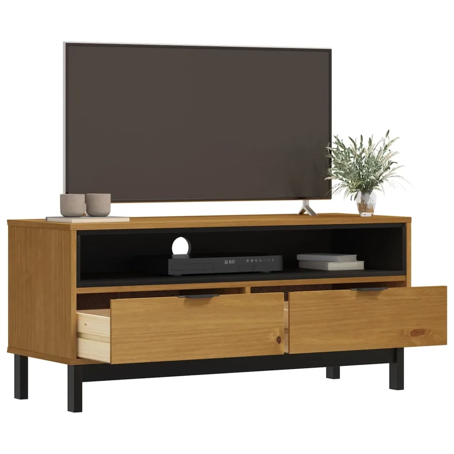 Meuble TV FLAM 110x40x50 cm bois massif de pin - 3