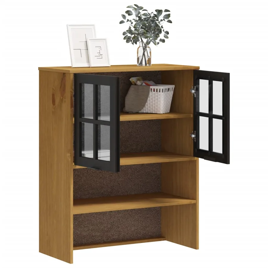 Dessus pour buffet haut avec porte vitrée FLAM bois massif pin - 3