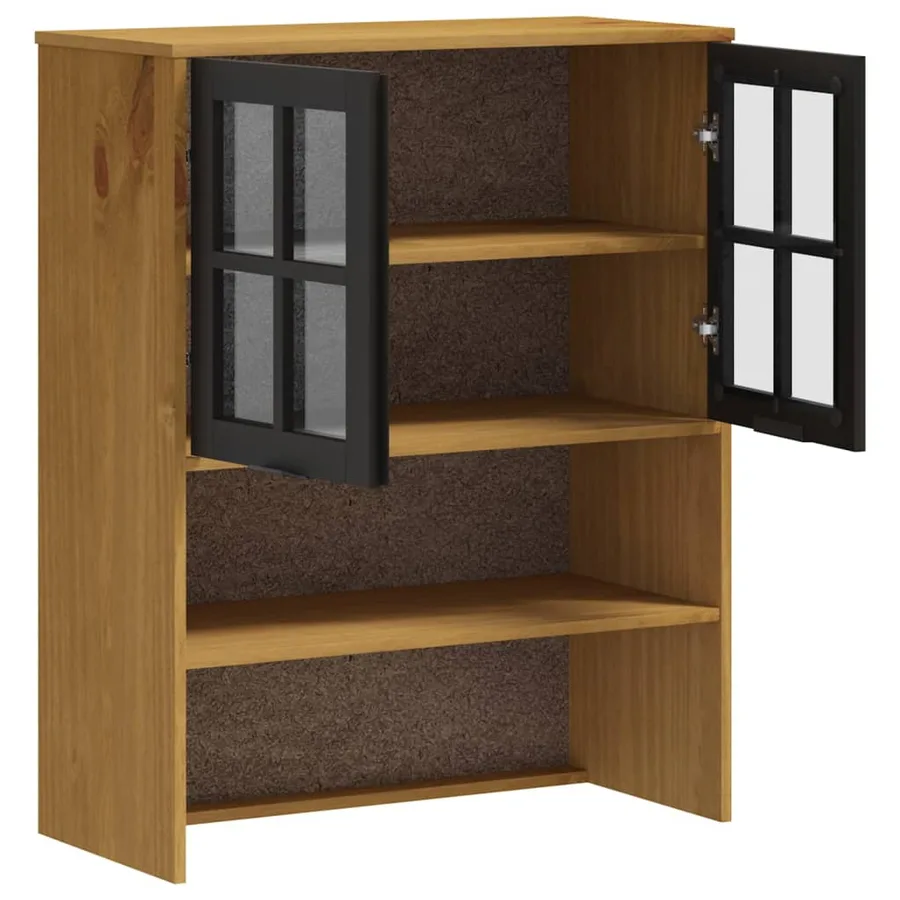 Dessus pour buffet haut avec porte vitrée FLAM bois massif pin - 4