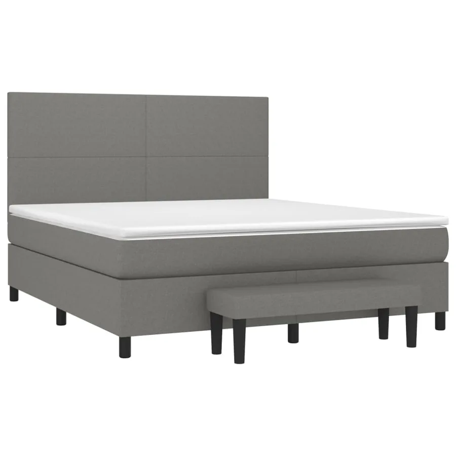 Sommier à lattes de lit avec matelas Gris foncé 160x200cm Tissu - 3