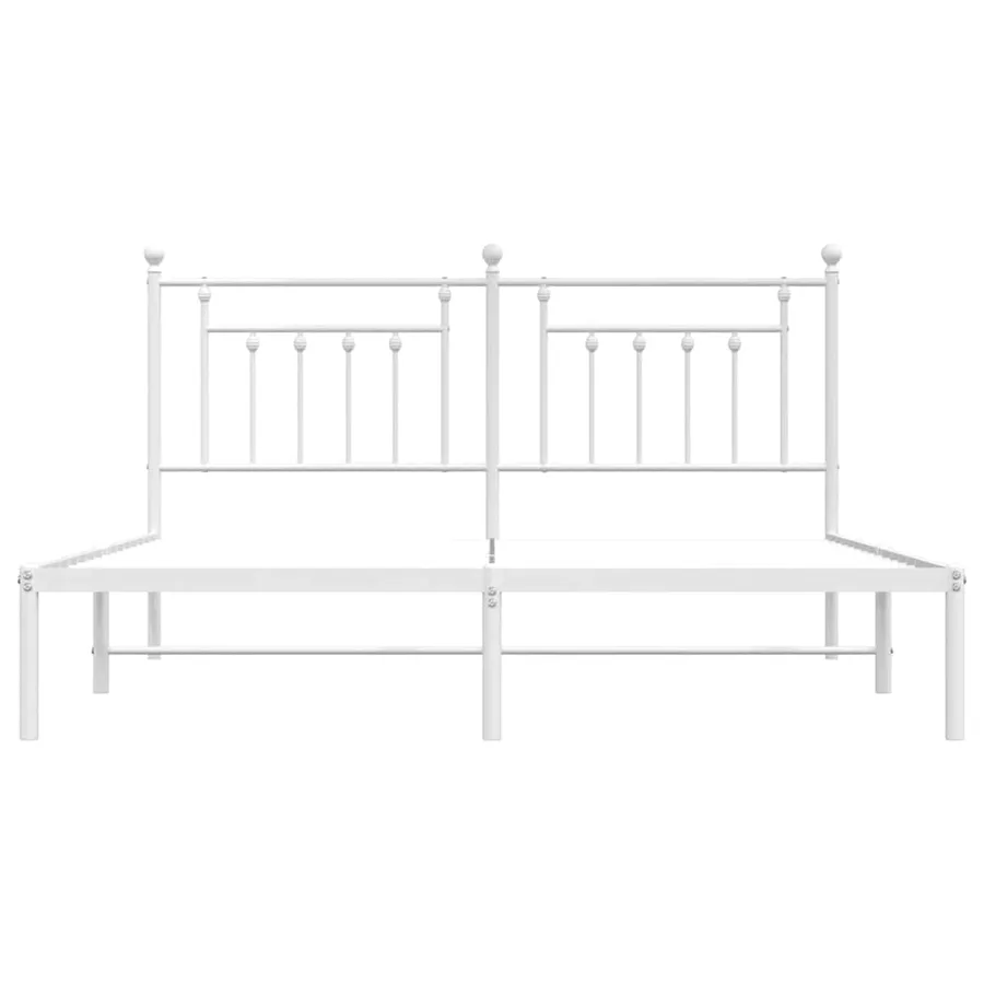 Cadre de lit métal sans matelas et tête de lit blanc 180x200 cm - 6
