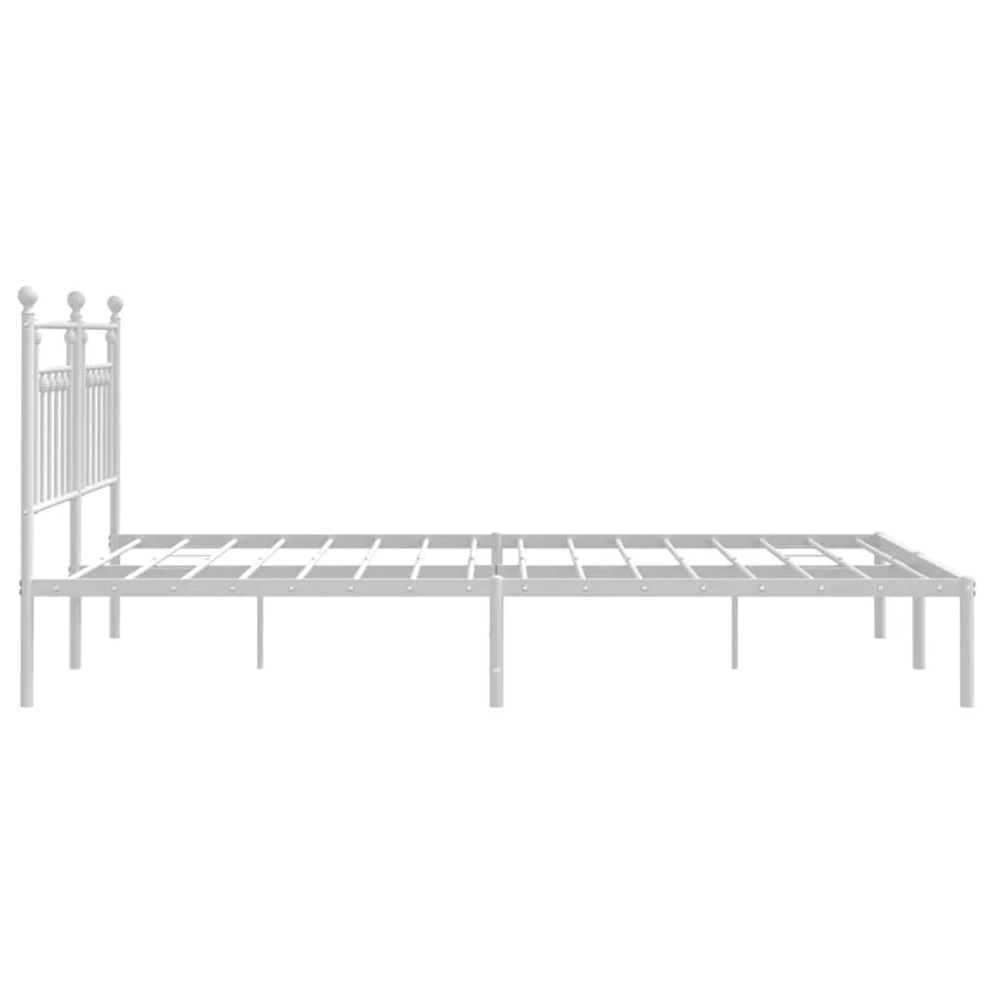 Cadre de lit métal sans matelas et tête de lit blanc 180x200 cm - 7