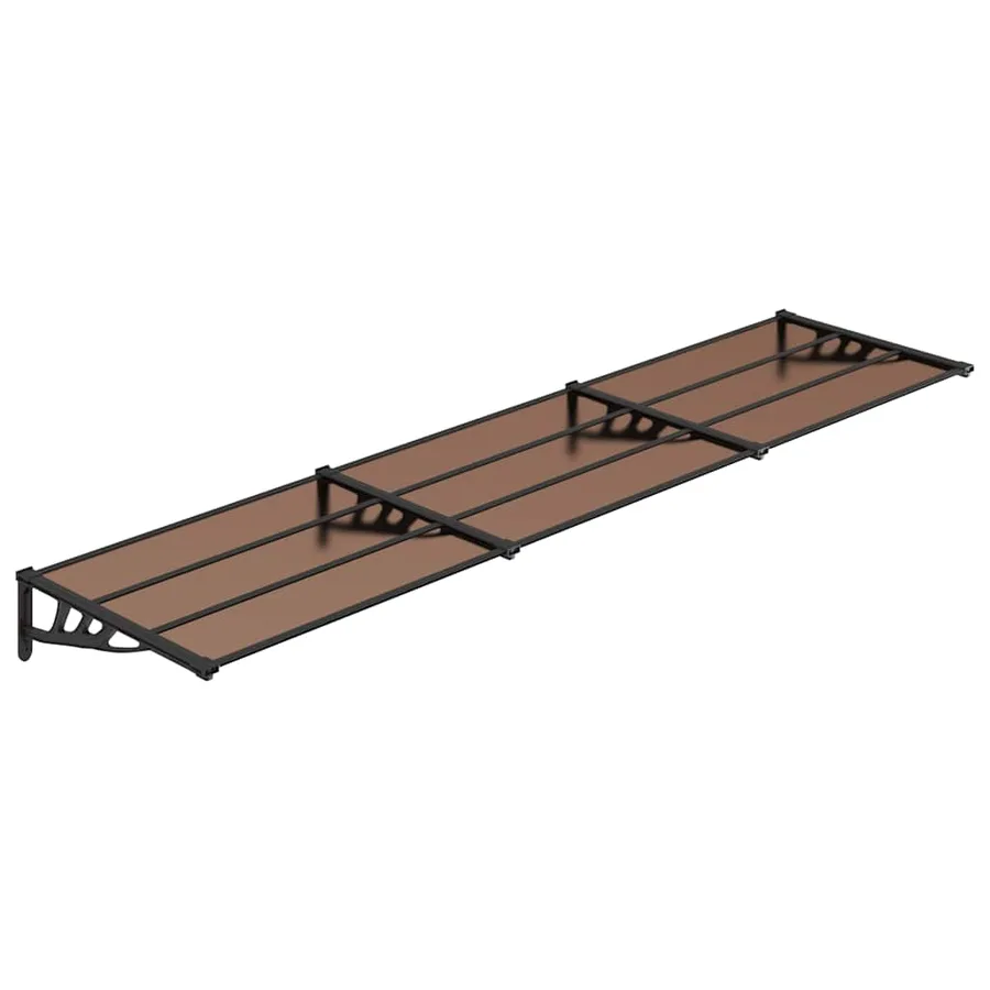Auvent de porte Noir 358,5x90 cm Polycarbonate - 2