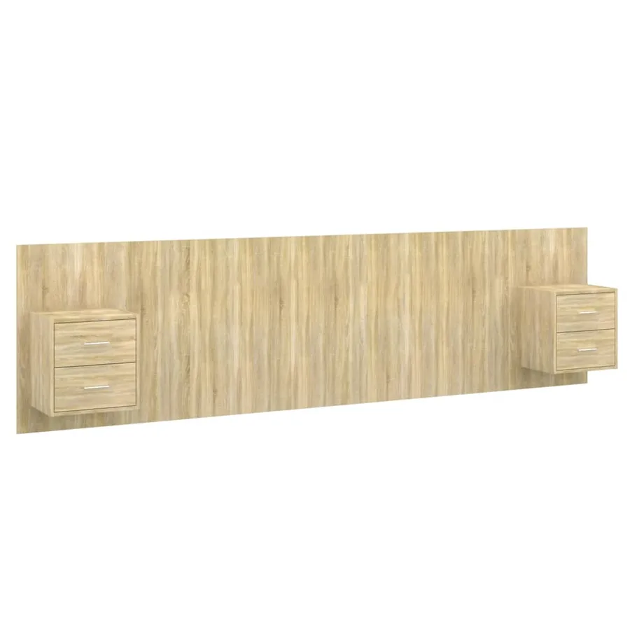 Tête de lit avec armoires Chêne sonoma Bois d'ingénierie - 2