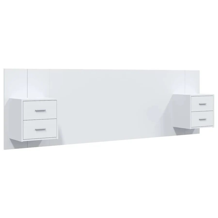 Tête de lit avec armoires Blanc Bois d'ingénierie - 2
