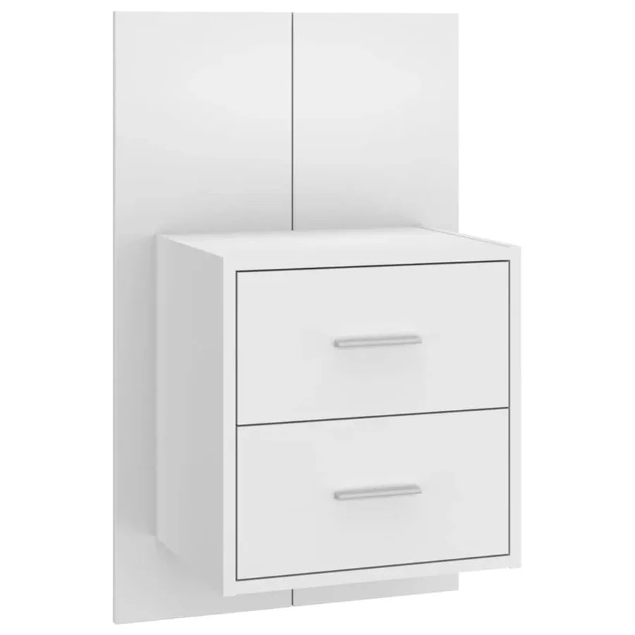 Tête de lit avec armoires Blanc Bois d'ingénierie - 4