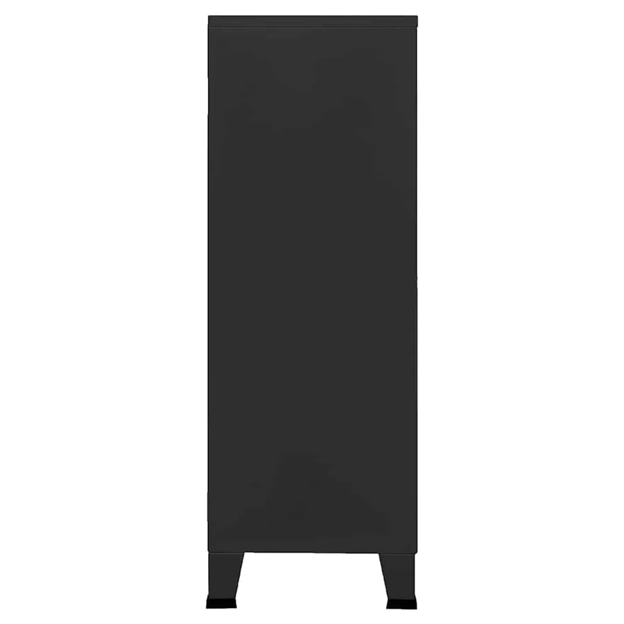 Coffre de rangement industriel Noir 75x40x115 cm Métal - 5