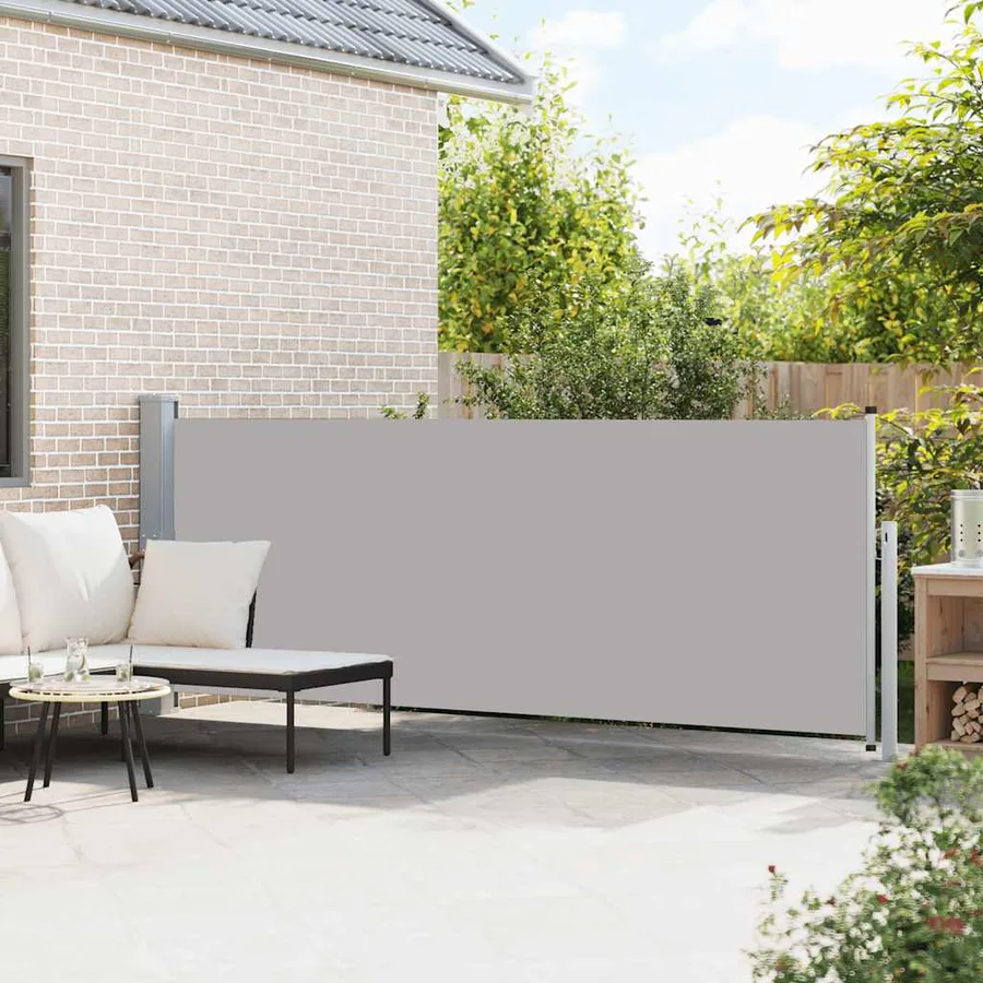 Auvent latéral rétractable de patio 140x500 cm Gris - 3