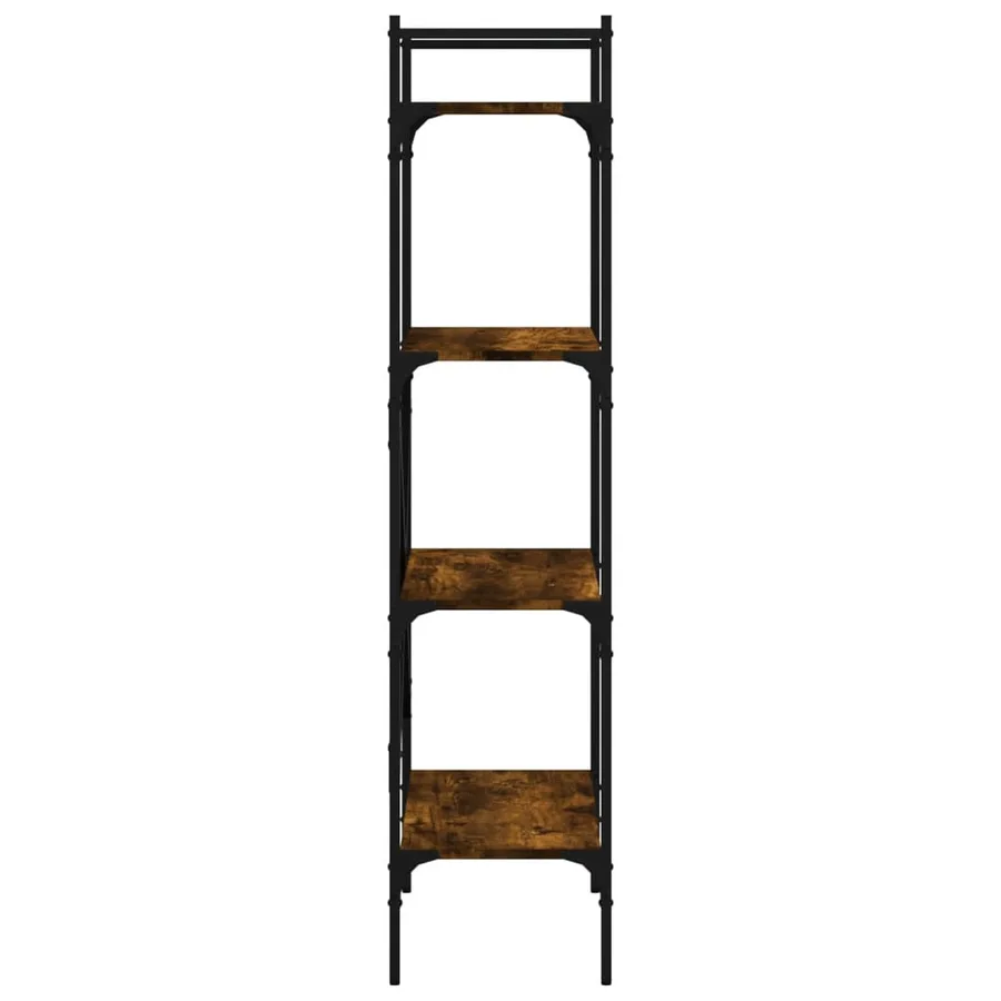 Bibliothèque à 4 niveaux chêne fumé 56x31,5x138,5 cm - 5