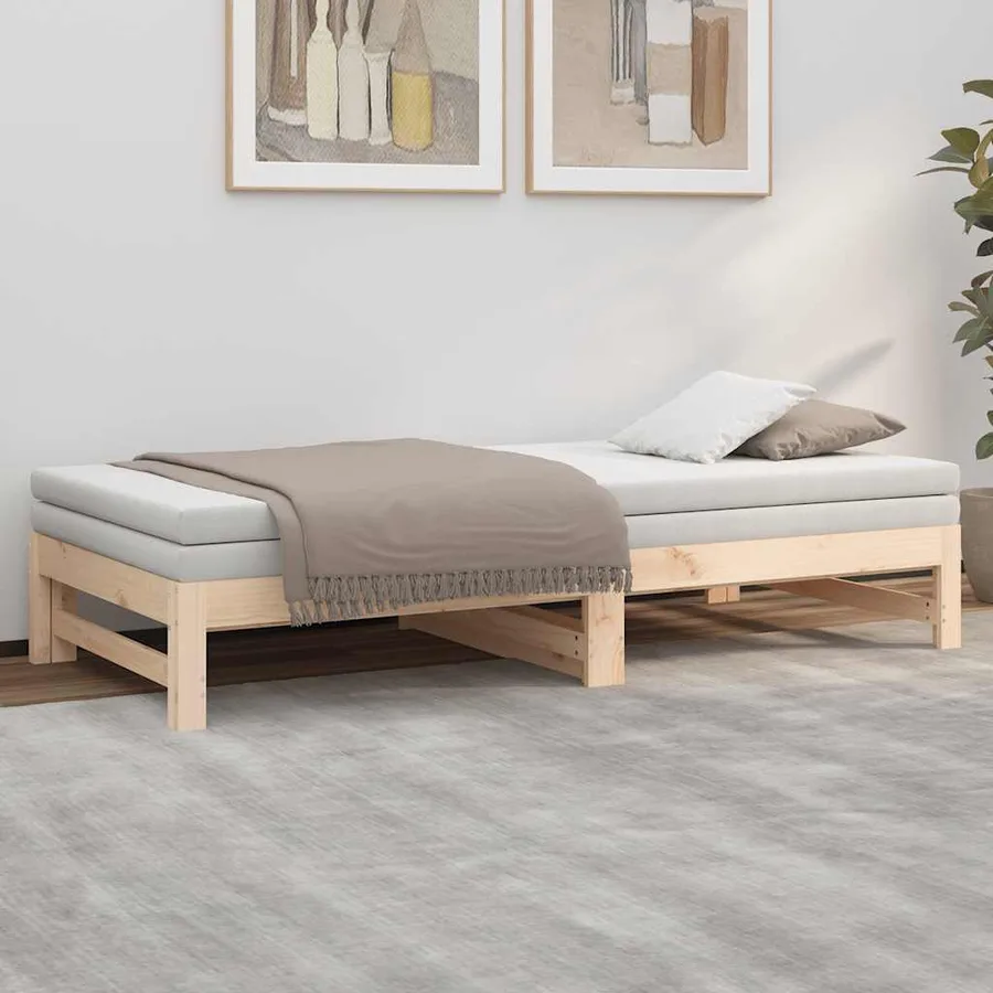 Lit coulissant 2x(75x190) cm Bois de pin massif - 4