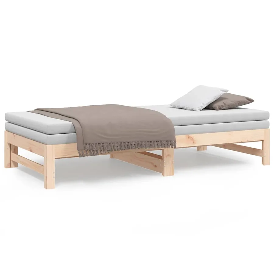 Lit coulissant 2x(75x190) cm Bois de pin massif - 5