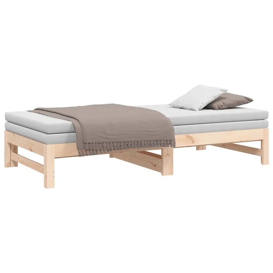 Lit coulissant 2x(75x190) cm Bois de pin massif - 6