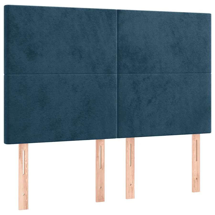 Sommier à lattes de lit et matelas Bleu foncé 140x190cm Velours - 6