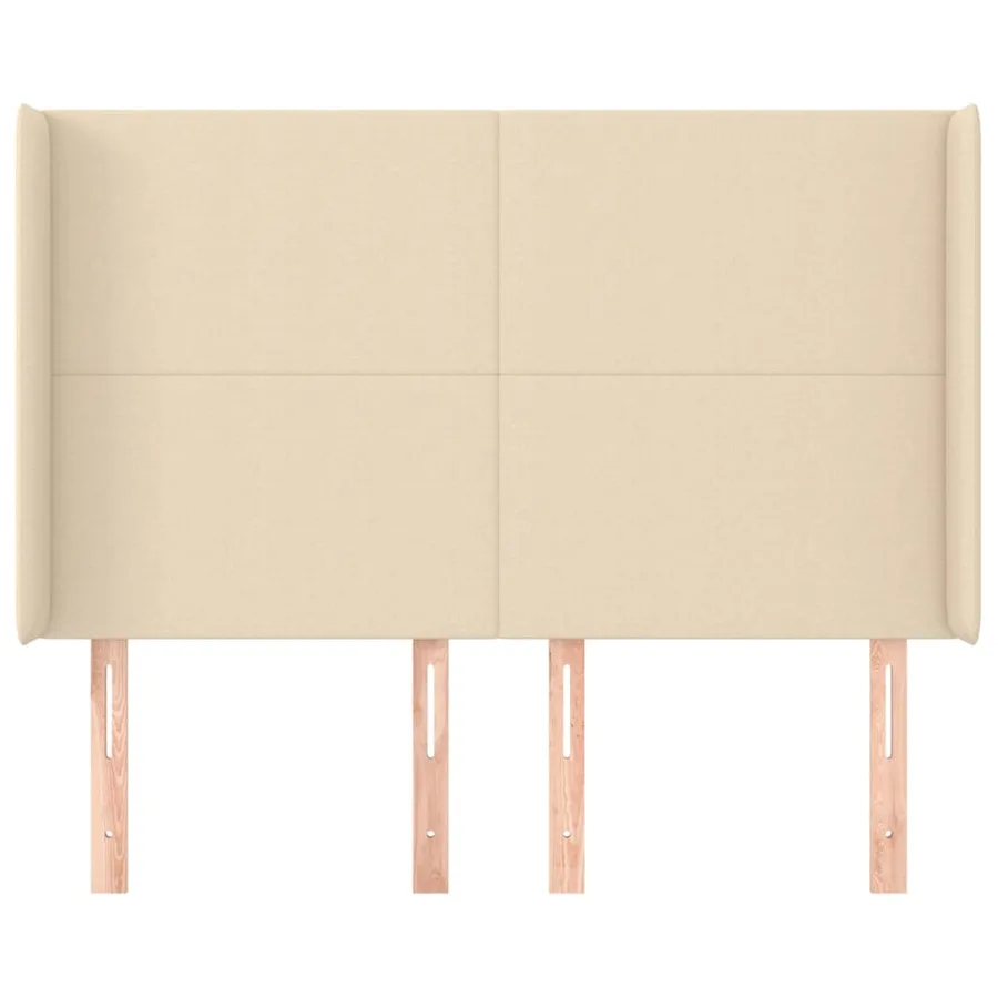 Tête de lit avec oreilles Crème 147x16x118/128 cm Tissu - 3