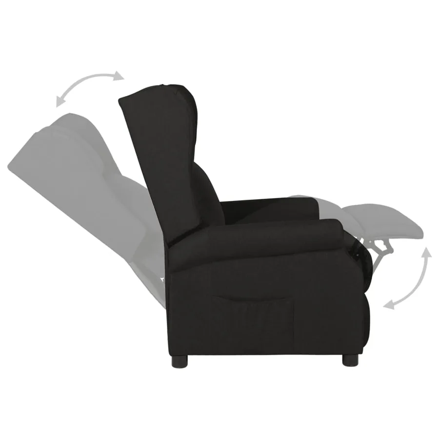 Fauteuil inclinable Noir Tissu - 5