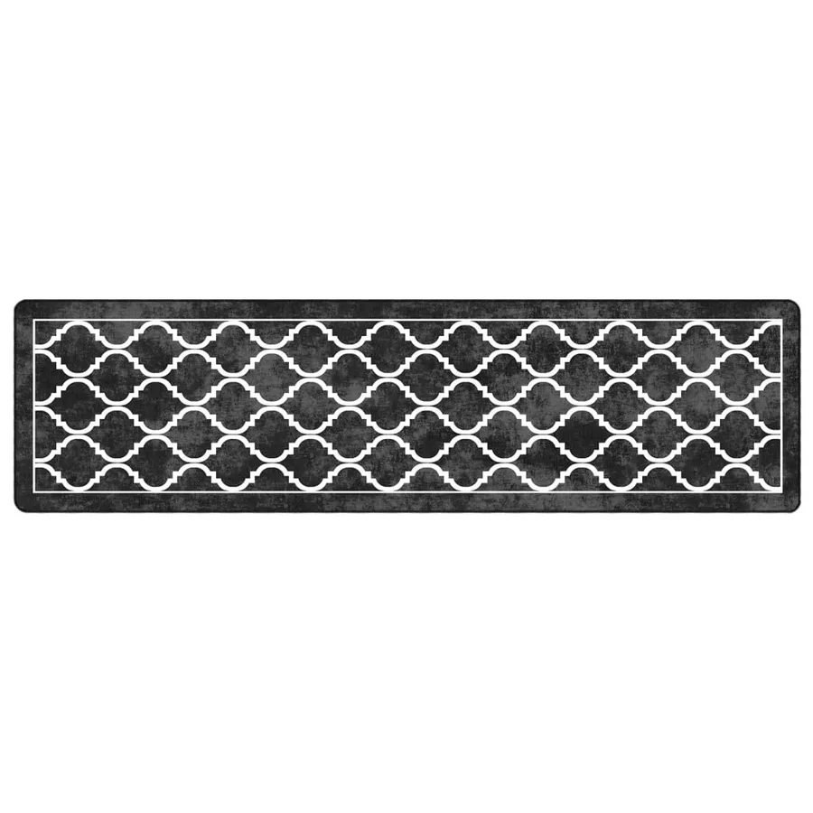 Tapis lavable noir et blanc 80x300 cm - 2