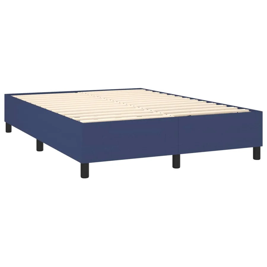Sommier à lattes de lit avec matelas Bleu 140x200 cm Tissu - 4