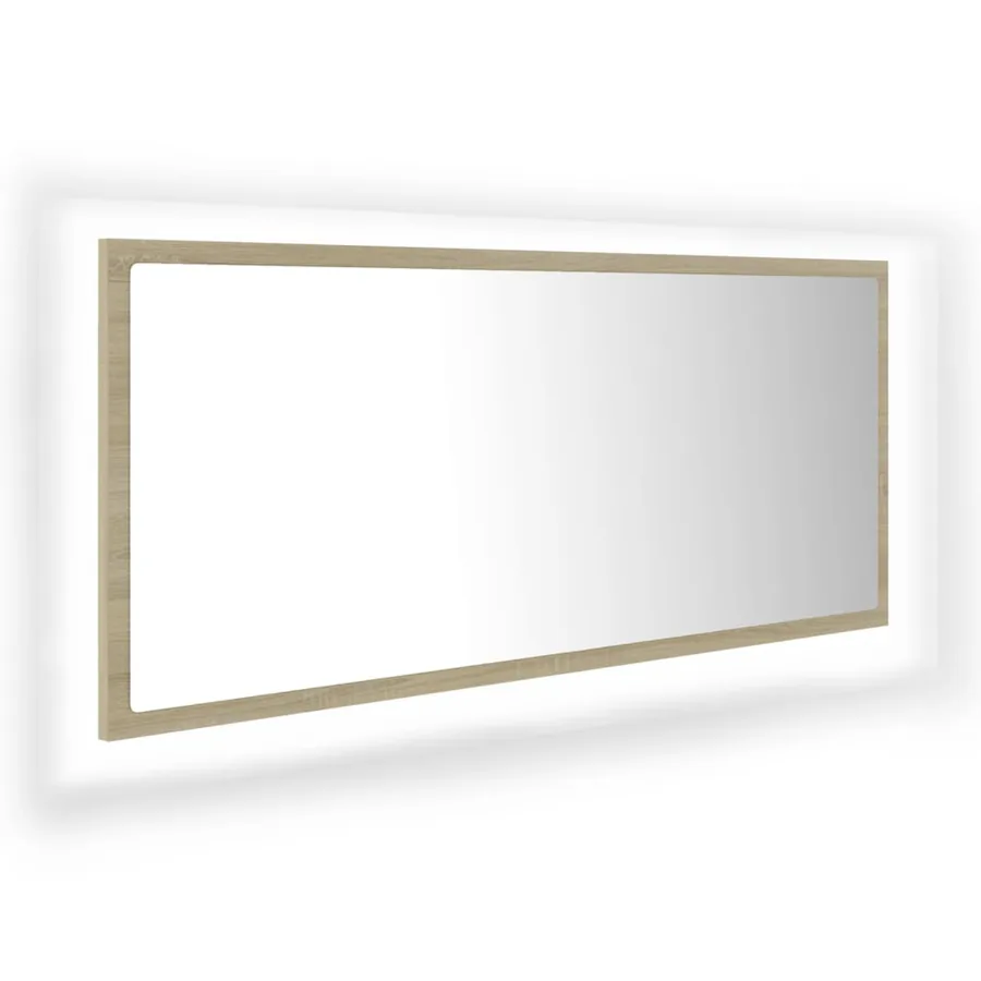 Miroir LED de salle de bain Chêne sonoma 100x8,5x37cm Acrylique - 2