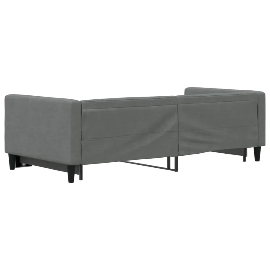 Lit de jour avec gigogne sans matelas gris foncé 90x200 cm - 5