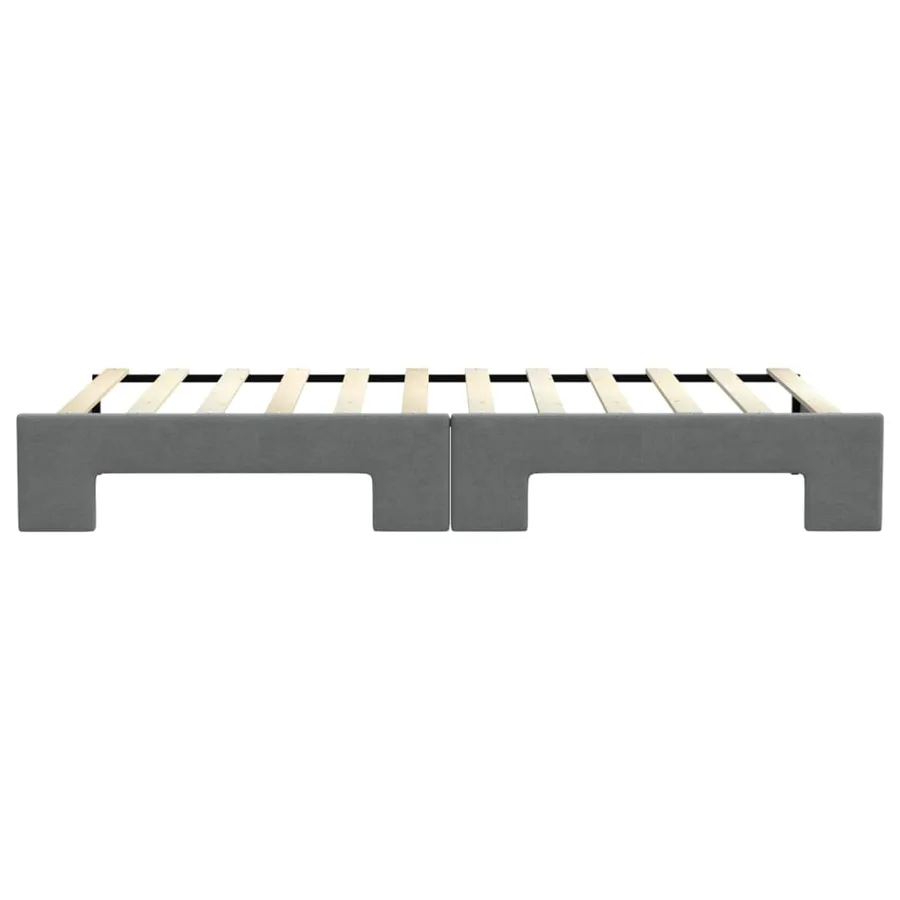 Lit de jour avec gigogne sans matelas gris foncé 90x200 cm - 9
