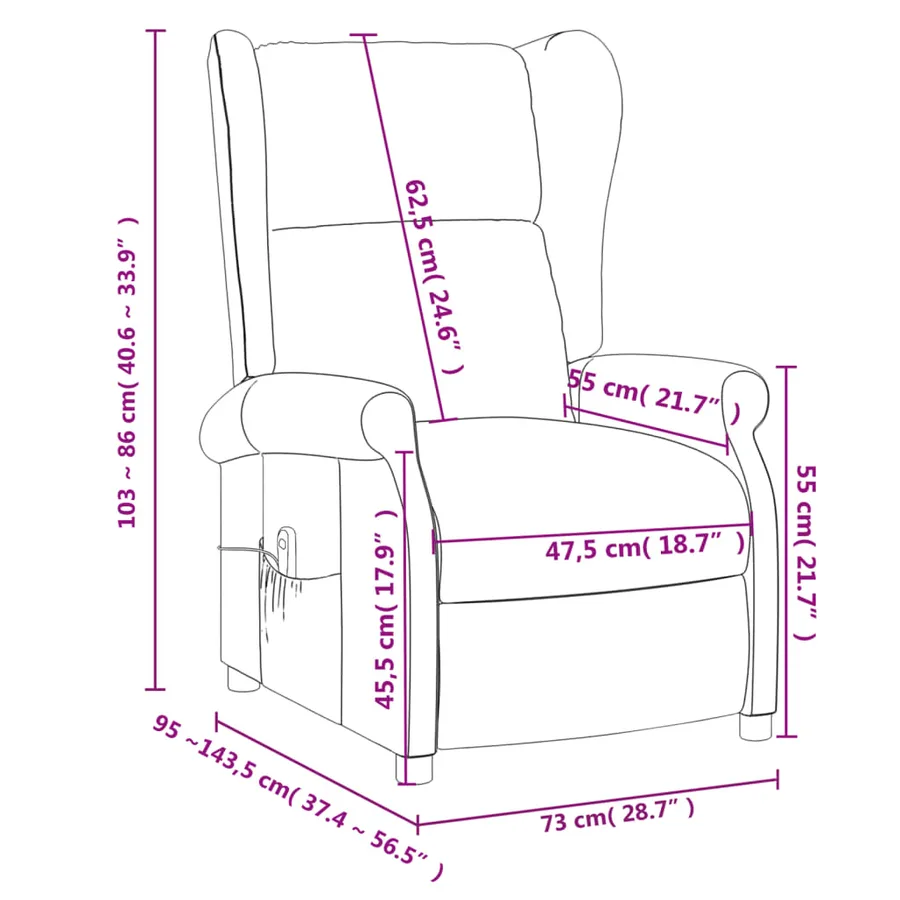 Fauteuil de massage Marron foncé Tissu - 9