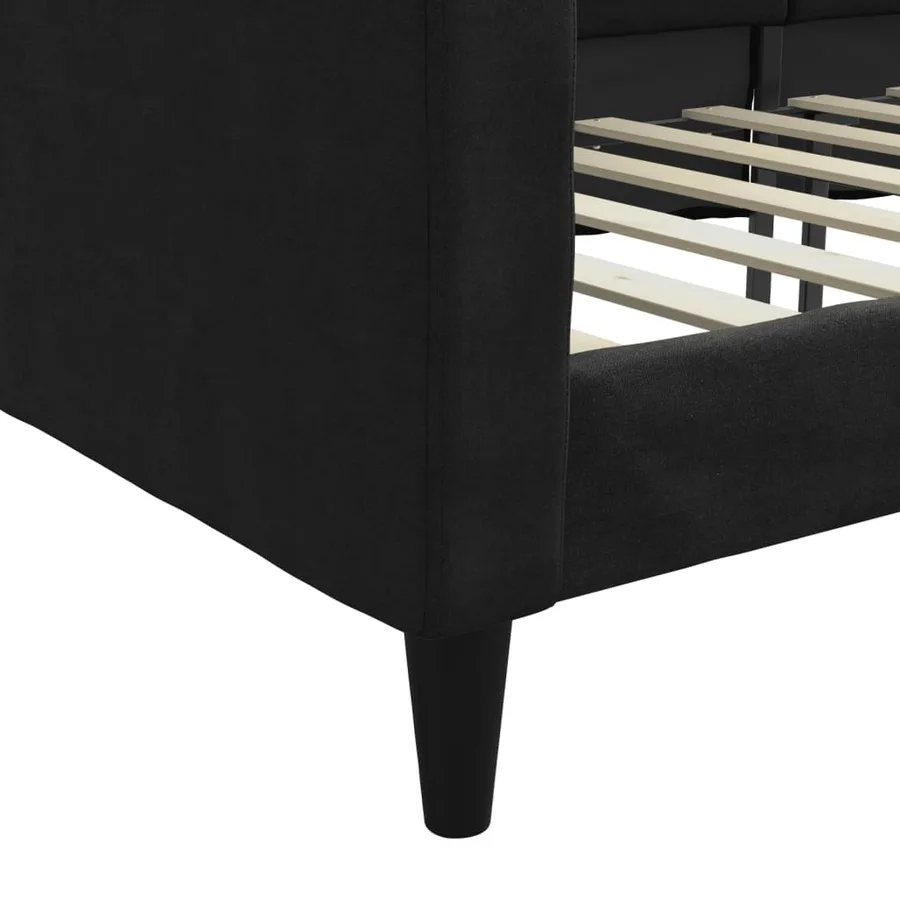 Lit de repos sans matelas noir 80x200 cm tissu - 6