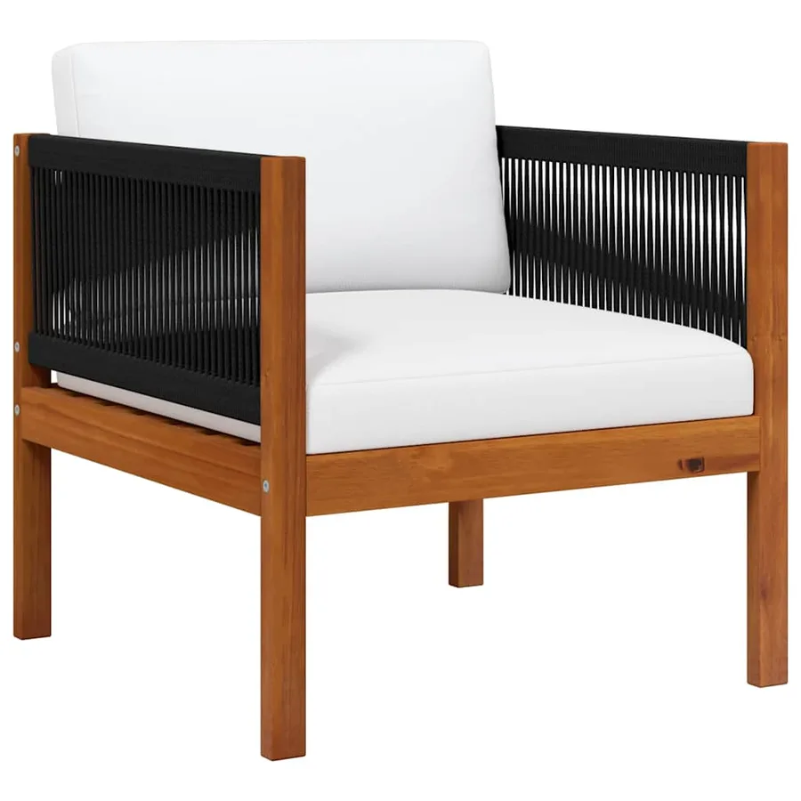 Chaise de jardin avec coussin Bois d'acacia solide - 2