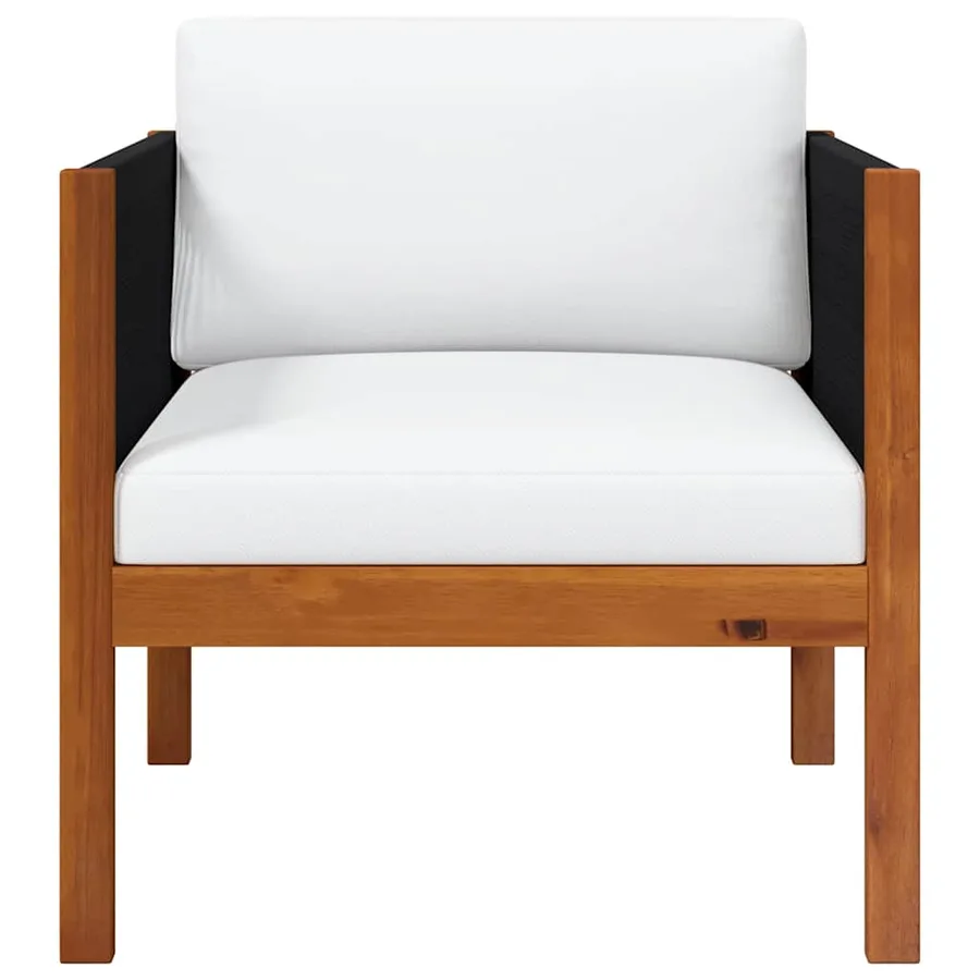 Chaise de jardin avec coussin Bois d'acacia solide - 3