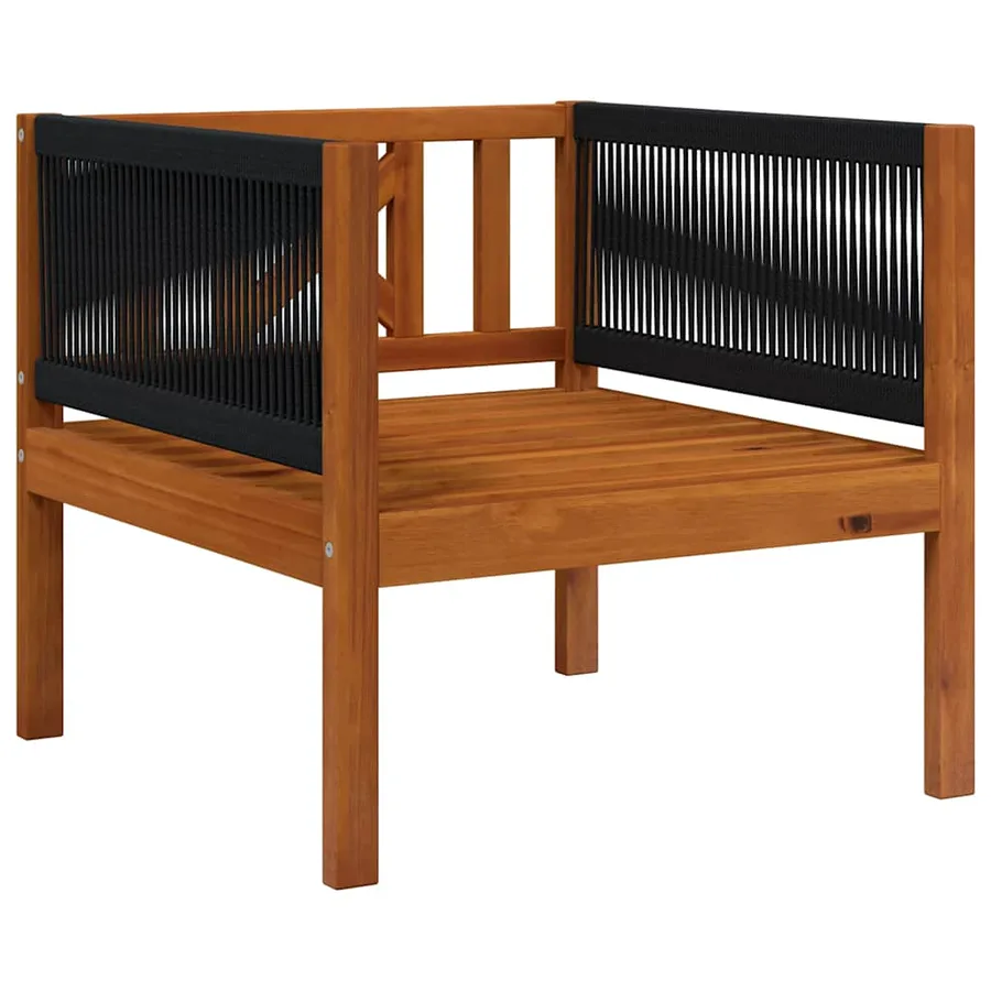 Chaise de jardin avec coussin Bois d'acacia solide - 4
