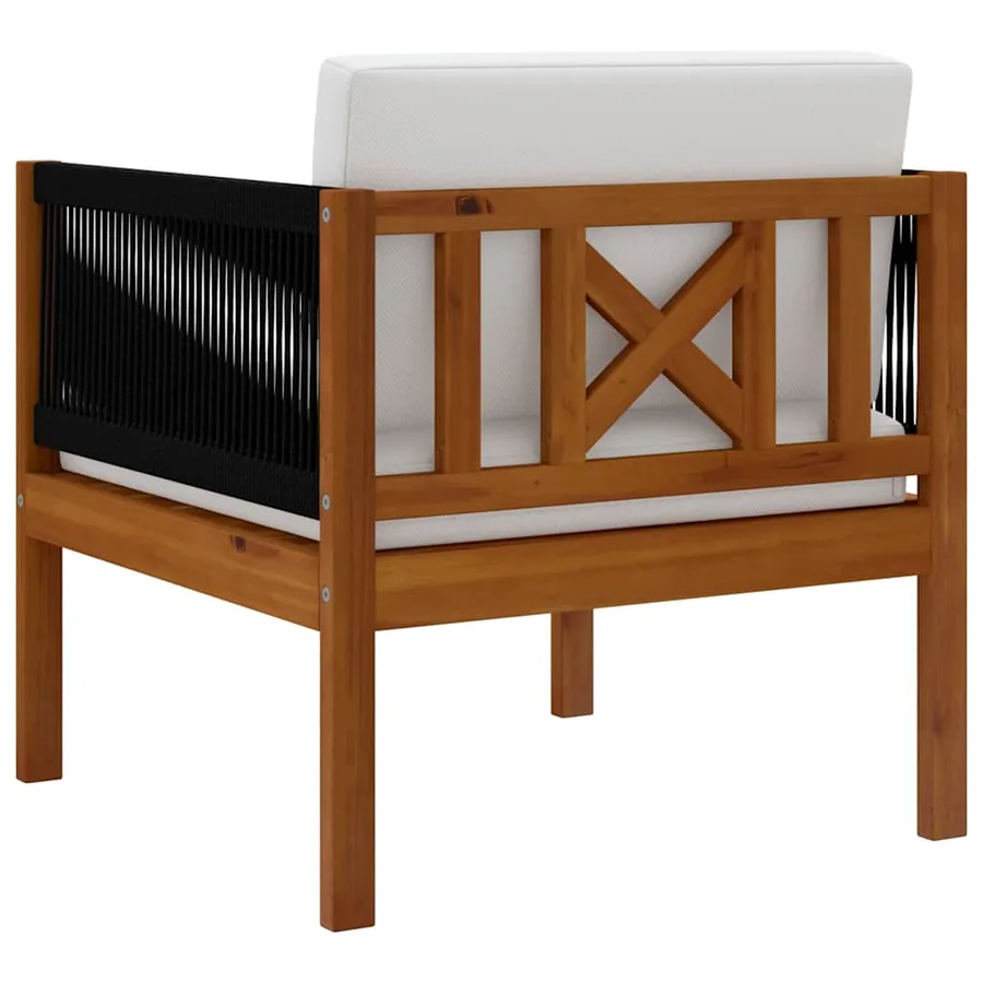 Chaise de jardin avec coussin Bois d'acacia solide - 6