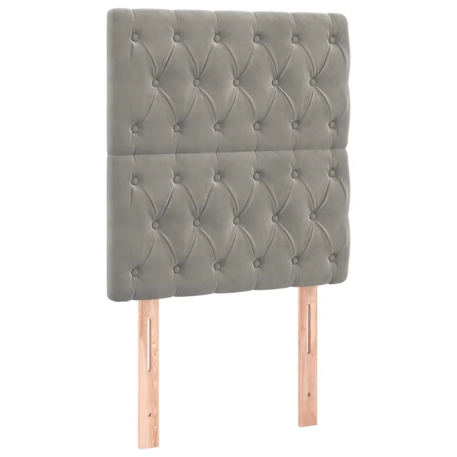 Tête de lit Gris clair 80x7x118/128 cm Velours - 2