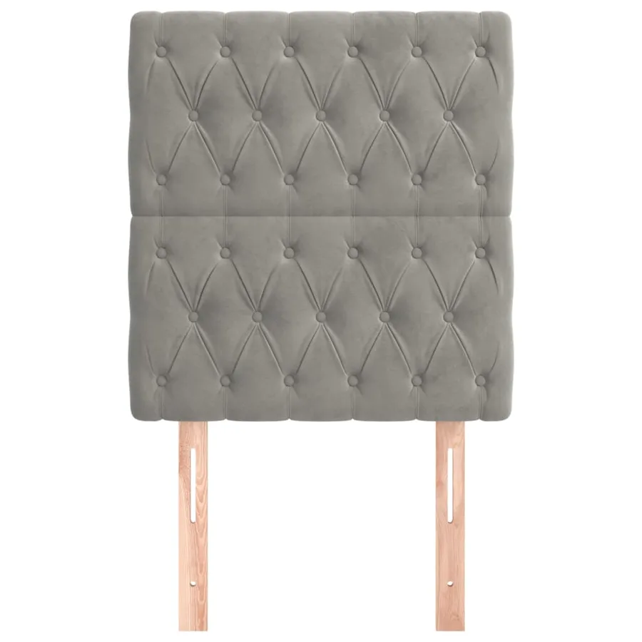 Tête de lit Gris clair 80x7x118/128 cm Velours - 3