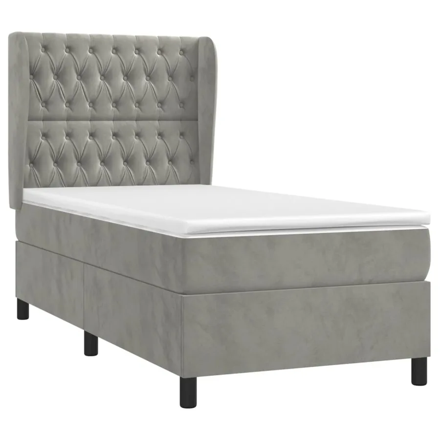 Sommier à lattes de lit et matelas Gris clair 80x200 cm Velours - 3