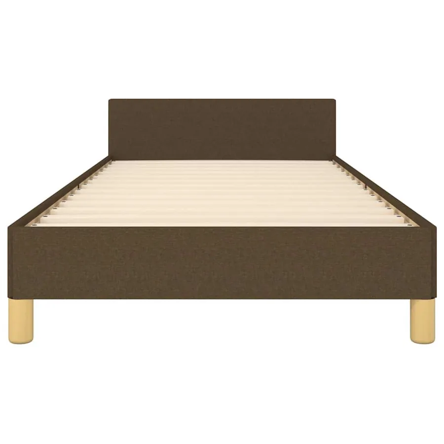 Cadre de lit sans matelas marron foncé 90x200 cm tissu - 5