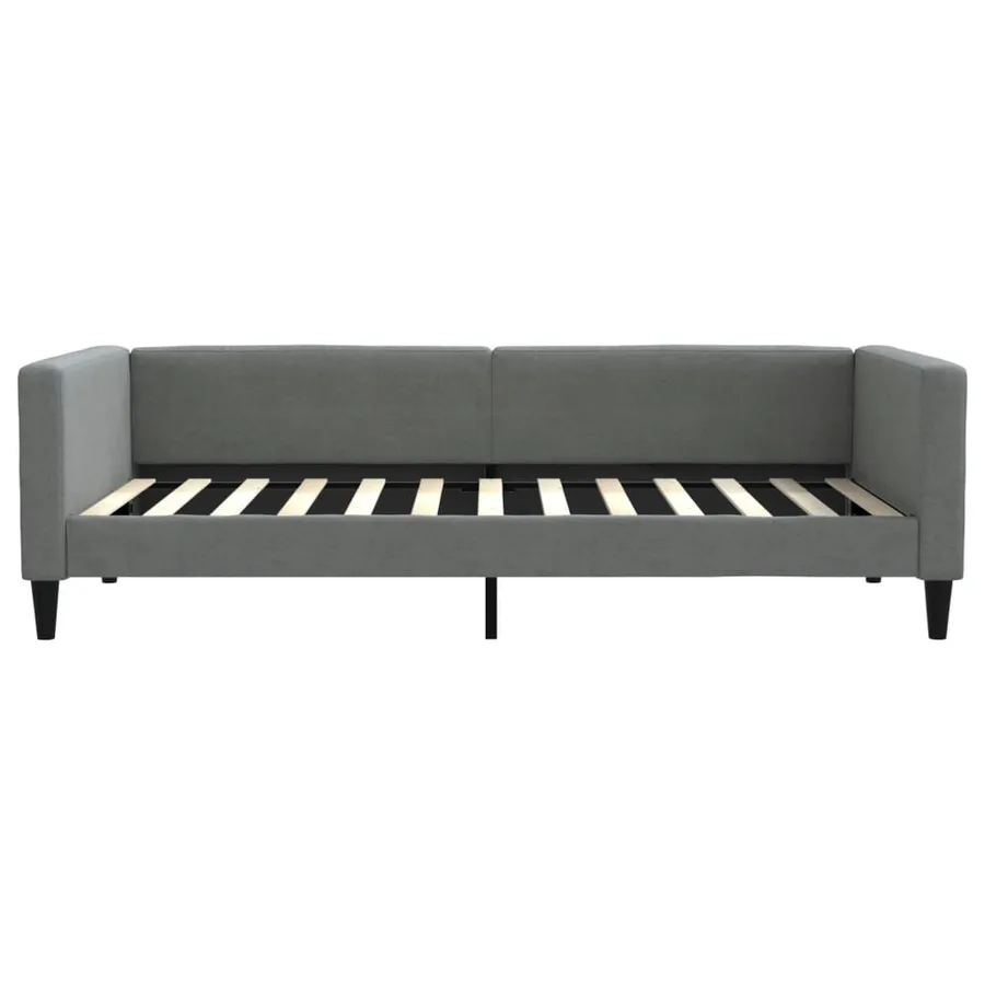 Lit de jour avec matelas gris foncé 100x200 cm tissu - 4