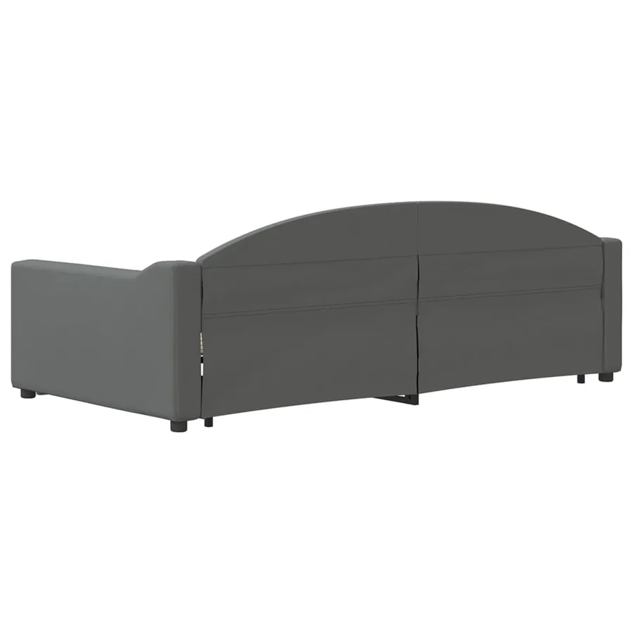 Lit de jour avec gigogne sans matelas gris foncé 100x200 cm - 5