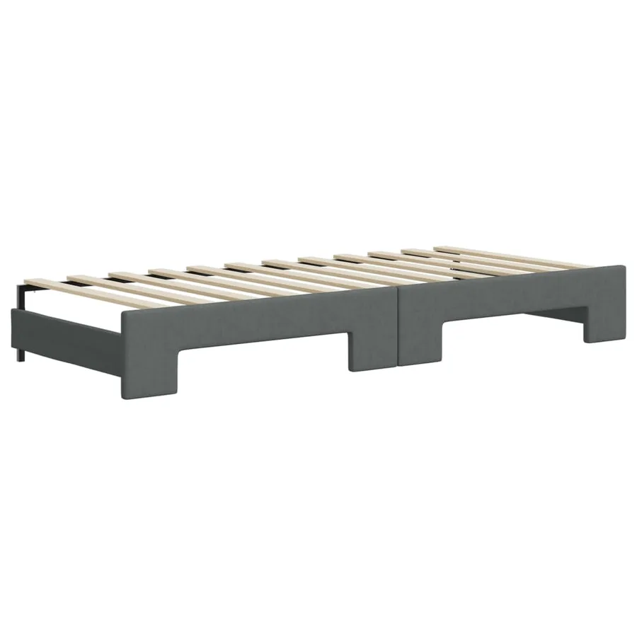 Lit de jour avec gigogne sans matelas gris foncé 100x200 cm - 8