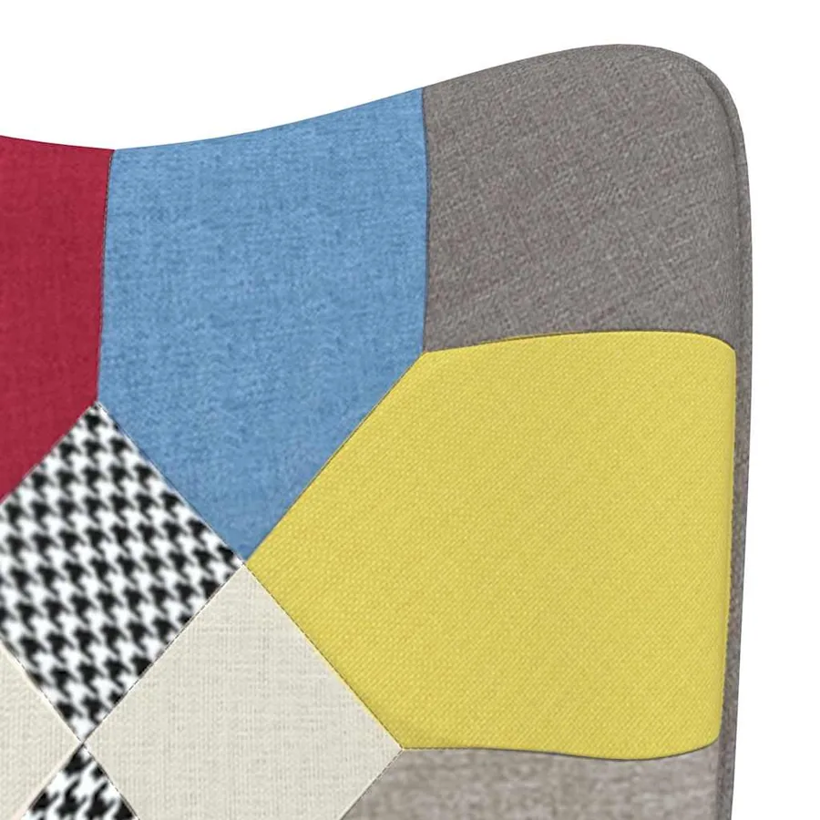 Chaise à bascule avec tabouret Patchwork Tissu - 8
