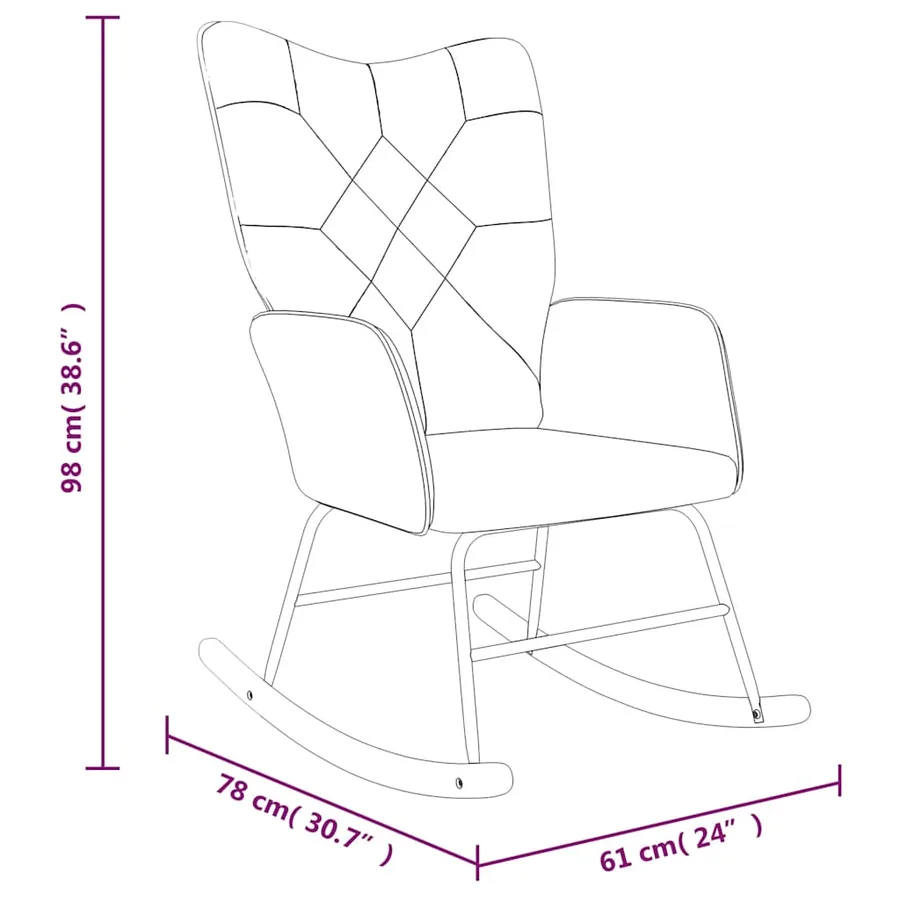 Chaise à bascule avec tabouret Patchwork Tissu - 9