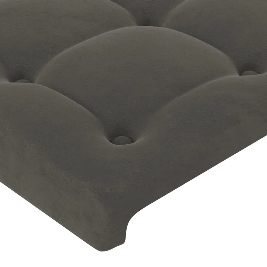 Tête de lit à LED Gris foncé 180x5x118/128 cm Velours - 5