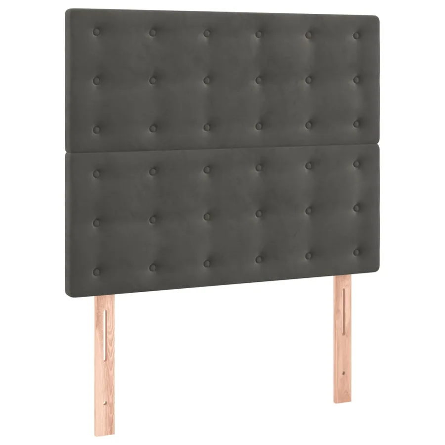 Sommier à lattes de lit et matelas Gris foncé 90x200 cm Velours - 5