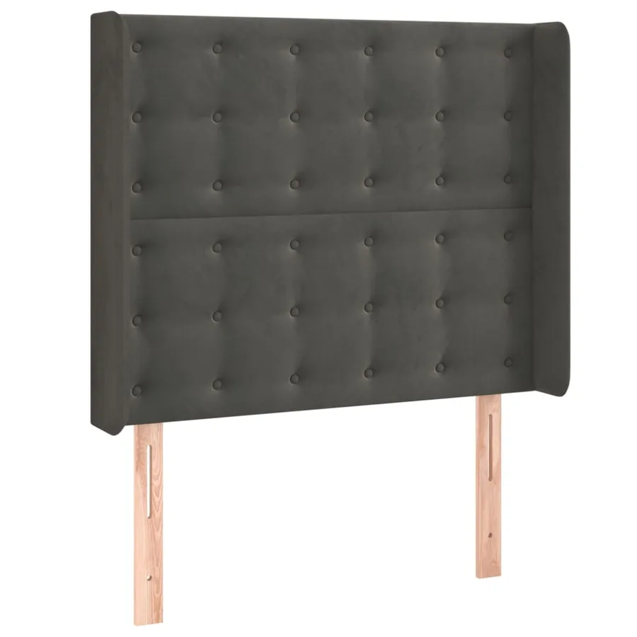 Tête de lit à LED Gris foncé 93x16x118/128 cm Velours - 3