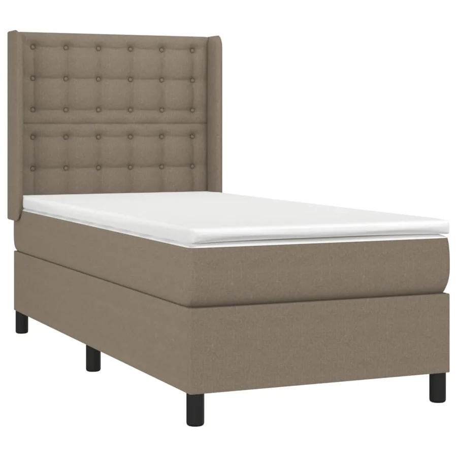 Sommier à lattes de lit avec matelas Taupe 90x200 cm Tissu - 3